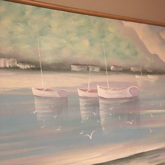 Vintage Lee Reynolds Giant Sea Sailboat Painting - I don’t think I can ship it - Picture 6 of 8